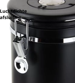 Castagnola Koffie Bewaarbus - Luchtdicht Met CO2 Uitlaat - Voor 600 Gram Koffiebonen - Koffieblik Matzwart Voorraadbussen - Voorraadbus - 1.8L -Koffie Series Winkel 1077x1200