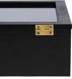 CasaLupo Theedoos Zwart 9-vaks - Met Fluweel - 23 X 23 Cm -Koffie Series Winkel 1099x1200 1