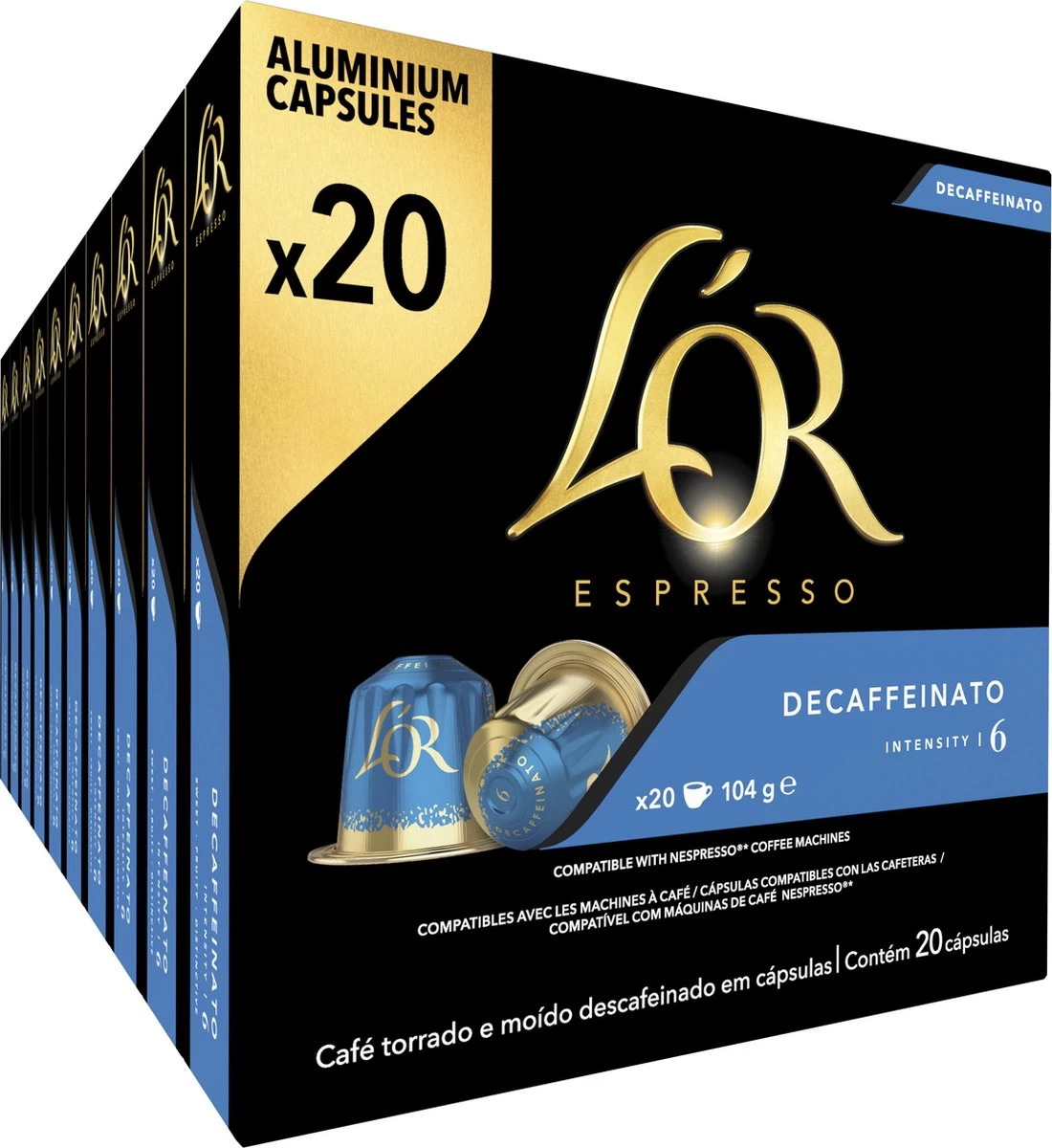 L'OR Espresso Decaffeinato (6) - 10 X 20 Koffiecups