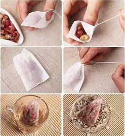 Merkloos 100 Lege Theezakjes - 5 X 7 CM -Koffie Series Winkel 1106x1200