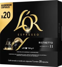 L'OR Espresso Ristretto Koffiecups - Intensiteit 11/12 - 10 X 20 Capsules -Koffie Series Winkel 1128x1200