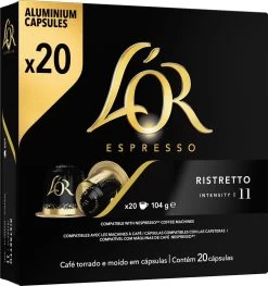 L'OR Espresso Ristretto Koffiecups - Intensiteit 11/12 - 10 X 20 Capsules -Koffie Series Winkel 1129x1200 1