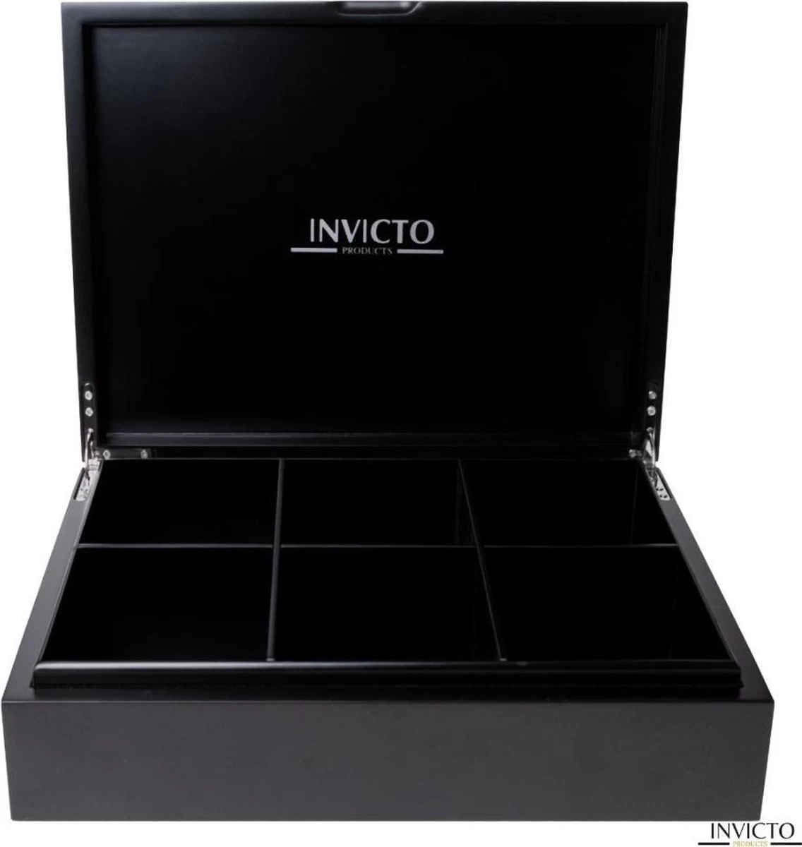 Invicto Products Theedoos 6 Vaks - Ruimte Voor 120 Theezakjes - Bamboe - Anti Slip En Anti Kras - Zwart 11 Invicto Products Theedoos 6 Vaks - Ruimte Voor 120 Theezakjes - Bamboe - Anti Slip En Anti Kras - Zwart - Afbeelding 9
