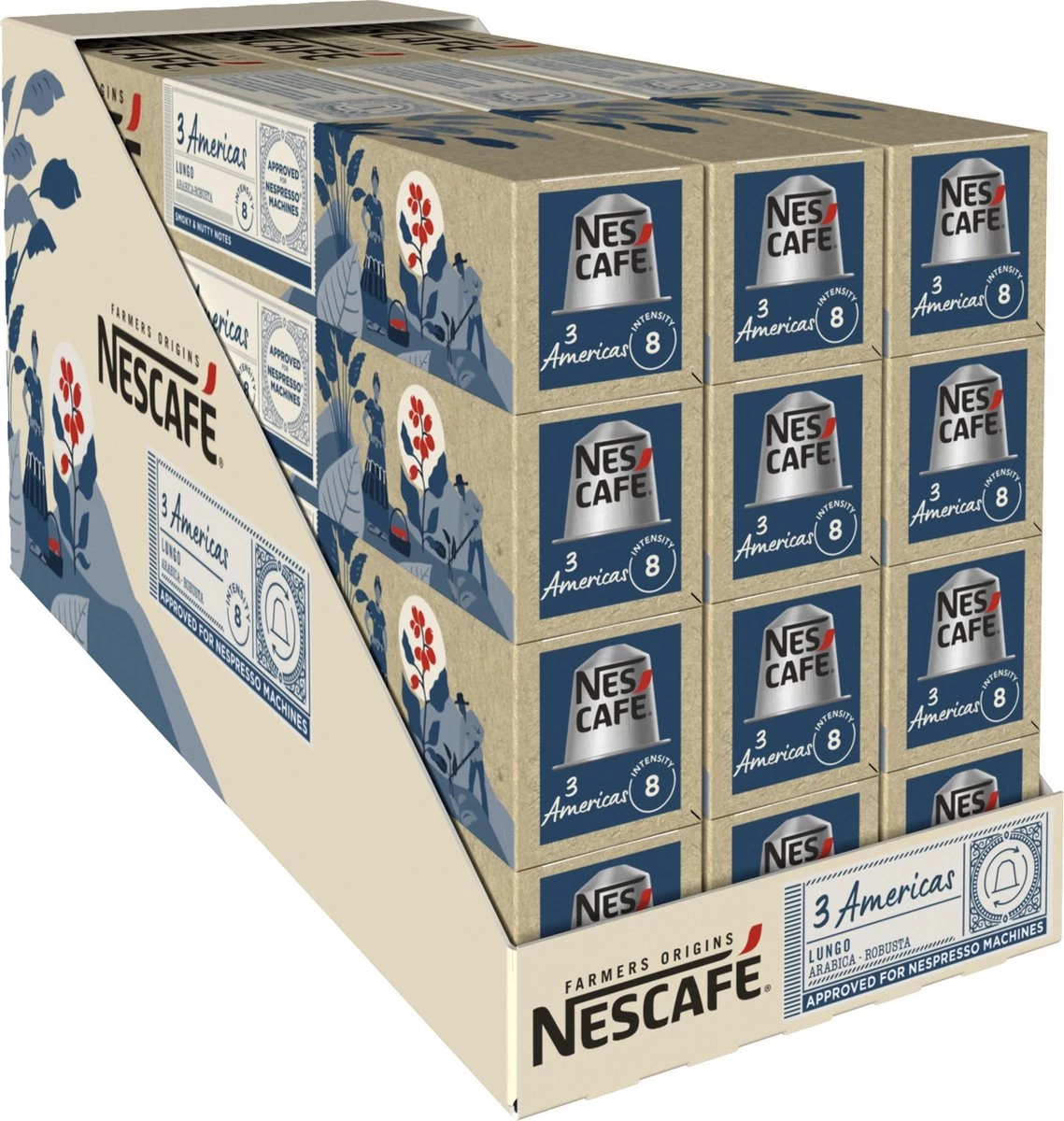 Nescafé Farmers Origins 3 Americas Lungo Capsules - 120 Koffiecups