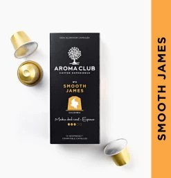 Aroma Club - Nespresso Compatible Capsules (120 St.) - No. 2 Smooth James - Intensiteit 3/5 - Espresso & Lungo - 100% Aluminium Koffiecups 12 Aroma Club - Nespresso Compatible Capsules (120 St.) - No. 2 Smooth James - Intensiteit 3/5 - Espresso & Lungo - 100% Aluminium Koffiecups -Koffie Series Winkel 1160x1200