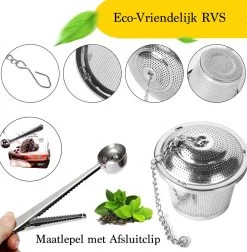 TeaLux 5-Delig RVS Theefilters Set Met Maatlepel En Lekbakjes En Knijper - Theezeef Voor Losse Thee En Kruiden - Tea InfuserStrainer Giftset - Verse Thee FilterZeef Cadeau Pakket - Kruidenbuiltje Ei Met Onderzetters - Geschenkset -Koffie Series Winkel 1175x1200 1