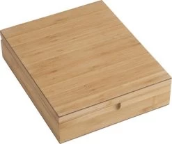 Bredemeijer - Theedoos 9-vaks Gesloten Bamboe Natural -Koffie Series Winkel 1200x1007