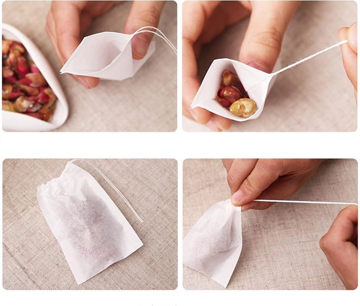 Merkloos Lege Theezakjes | 100 STUKS| 5,5 X 7 Cm Theefilters |Heerlijke Zelfgemaakte Thee | High Tea Party Met Vrienden 9 Merkloos Lege Theezakjes | 100 STUKS| 5,5 X 7 Cm Theefilters |Heerlijke Zelfgemaakte Thee | High Tea Party Met Vrienden - Afbeelding 7