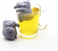 Merkloos LeuksteWinkeltje Theefilter Nijlpaard Hippo - Theezeef / Thee-ei / Infuser Voor Losse Thee