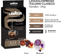 Lavazza Espresso Italiano Classico Gemalen / Filterkoffie - 8 X 250 Gram -Koffie Series Winkel 1200x1053 1