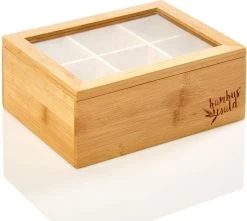 Bambuswald© Houten Theedoos Met 6 Vakken Gemaakt Van 100% Duurzame Bamboe -Koffie Series Winkel 1200x1075 1