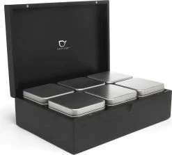 Bredemeijer - Theedoos 6 Blikjes Zwart -Koffie Series Winkel 1200x1085 1