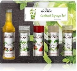 Monin Cadeau 10 Smaken Geschenkverpakking + Cocktailverpakking VOORDEEL PACK 10 Flesjes 5cl -Koffie Series Winkel 1200x1110