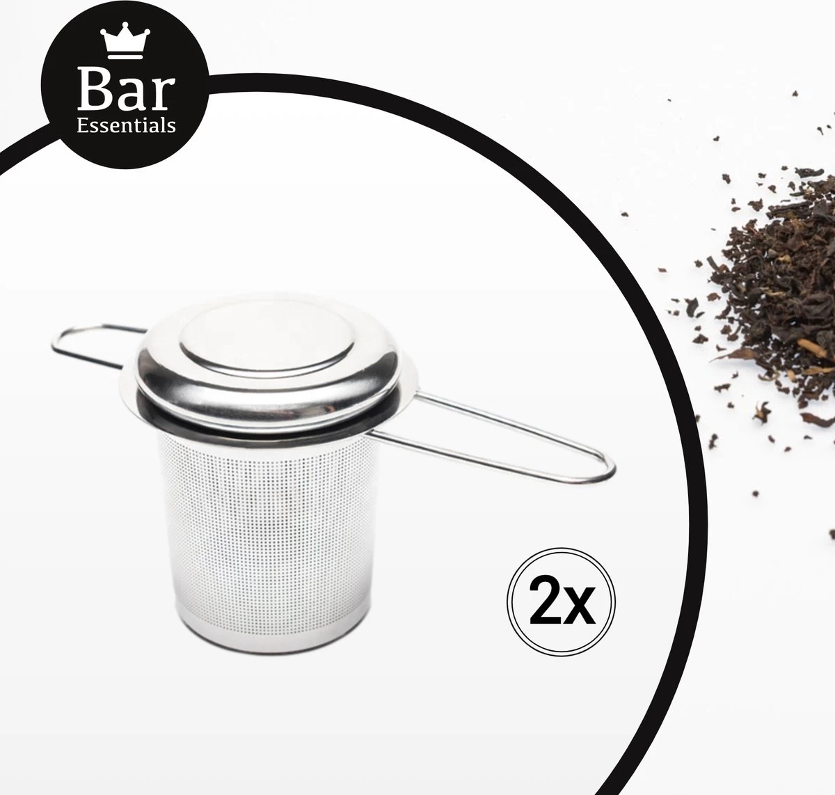 Bar Essentials® Theezeef Met Inklapbare Handgreepjes én Lekplaatje (set Van 2) - Fijnmazig Theefilter Voor Losse Thee - Theezeefjes Voor Losse Thee RVS - Theefilter Voor Losse Thee - Theezeef - Theefilter RVS 3 Bar Essentials® Theezeef Met Inklapbare Handgreepjes én Lekplaatje (set Van 2) - Fijnmazig Theefilter Voor Losse Thee - Theezeefjes Voor Losse Thee RVS - Theefilter Voor Losse Thee - Theezeef - Theefilter RVS