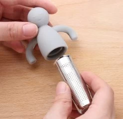 Theemannetjes - Theefilter Voor Losse Thee - Thee Infuser - Thee Zeef - Siliconen - Vaatwasserbestendig - Grijs - 2stuks -Koffie Series Winkel 1200x1161