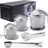 TeaLux 5-Delig RVS Theefilters Set Met Maatlepel En Lekbakjes En Knijper - Theezeef Voor Losse Thee En Kruiden - Tea InfuserStrainer Giftset - Verse Thee FilterZeef Cadeau Pakket - Kruidenbuiltje Ei Met Onderzetters - Geschenkset -Koffie Series Winkel 1200x1171 4