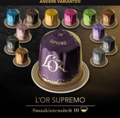 L'OR Espresso Supremo Koffiecups - Intensiteit 10/12 - 10 X 10 Capsules -Koffie Series Winkel 1200x1173 3