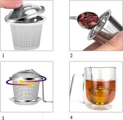 TeaLux 5-Delig RVS Theefilters Set Met Maatlepel En Lekbakjes En Knijper - Theezeef Voor Losse Thee En Kruiden - Tea InfuserStrainer Giftset - Verse Thee FilterZeef Cadeau Pakket - Kruidenbuiltje Ei Met Onderzetters - Geschenkset -Koffie Series Winkel 1200x1174 3