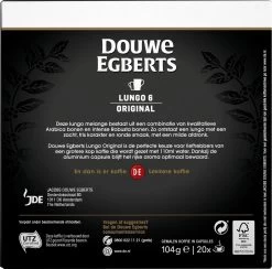 Douwe Egberts Lungo Original Koffiecups - Intensiteit 6/12 - 10 X 20 Capsules -Koffie Series Winkel 1200x1184 2