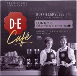 Douwe Egberts D.E Café Lungo Koffiecups - Intesiteit 8/12 - 10 X 20 Capsules -Koffie Series Winkel 1200x1185