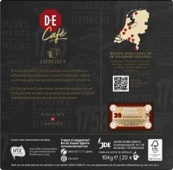 Douwe Egberts D.E Café Espresso Koffiecups - Intensiteit 9/12 - 10 X 20 Capsules -Koffie Series Winkel 1200x1186 3