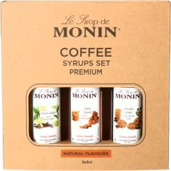 Monin Koffiesiropen MIX Set Klein 3x 5cl (Chocolate Cookie, Salted Caramel En Franse Vanille)
