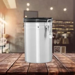 Relaxdays Voorraadbus Koffie - Koffieblik - Luchtdicht - Koffiebus - Zilver - Metaal Groot -Koffie Series Winkel 1200x1200 319