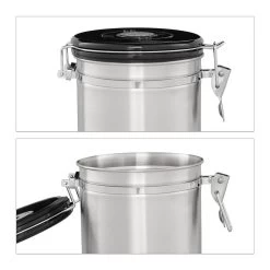 Relaxdays Voorraadbus Koffie - Koffieblik - Luchtdicht - Koffiebus - Zilver - Metaal Groot -Koffie Series Winkel 1200x1200 320