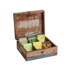 Raw Materials Scrapwood Theedoos – 6 Vakken – Gerecycled Hout -Koffie Series Winkel 1200x1200 358