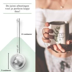 Theezeef Met Handvat Inclusief Lekplaatje - Set Van 2 Stuks - Thee Ei Voor Losse Thee - Theefilter Voor Losse Thee - Thee Infuser -Koffie Series Winkel 1200x1200 373