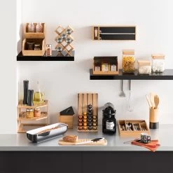 Theedoos/theekist Bruin/zwart 6-vaks 22 X 21 Cm Van Bamboe Hout - Theezakjes Doos/kist -Koffie Series Winkel 1200x1200 380