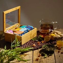 Bambuswald© Houten Theedoos Met 6 Vakken Gemaakt Van 100% Duurzame Bamboe -Koffie Series Winkel 1200x1200 388