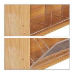 Relaxdays Theedoos 5 Vaks - Theekist - Theezakjeshouder - Bamboe - Voor Ca. 10 Theezakjes -Koffie Series Winkel 1200x1200 446