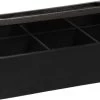 CasaLupo Theedoos Zwart 6-vaks - Met Fluweel - 24 X 16 Cm