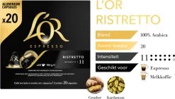L'OR Espresso Ristretto Koffiecups - Intensiteit 11/12 - 10 X 20 Capsules -Koffie Series Winkel 1200x685