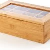 Lumaland Cuisine - Theedoos Van Bamboe - Theebox Met 8 Vakken - Duurzam Decoratief Materiaal - Ca. 28 X 16 X 9 Cm -Koffie Series Winkel 1200x742