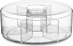 Mepal - Theedoos Rond - Transparant - 6 Vakken - Opbergdoos - Theekist