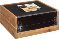 Theedoos/theekist Bruin/zwart 6-vaks 22 X 21 Cm Van Bamboe Hout - Theezakjes Doos/kist -Koffie Series Winkel 1200x789
