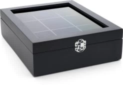 Bredemeijer - Theedoos 9-vaks Venster Bamboe Zwart