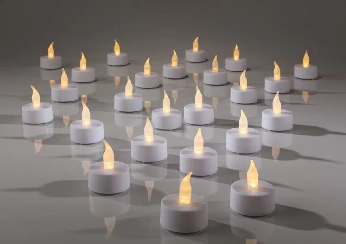 Merkloos Set Theelichtjes LED - Box Met 48 Stuks - INCLUSIEF Batterijen 4 Merkloos Set Theelichtjes LED - Box Met 48 Stuks - INCLUSIEF Batterijen - Afbeelding 2