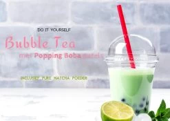 Bubble Tea Met Popping Boba Parels Kit - Maak Thuis Je Eigen Bubble Tea Met Popping Parels