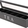 Merkloos Theedoos Theekist Zwart Met 6 Vakken -Koffie Series Winkel 1200x867
