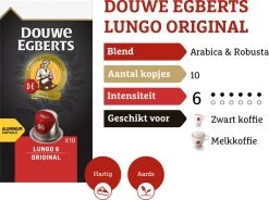 Douwe Egberts Lungo Original Koffiecups - Intensiteit 6/12 - 10 X 10 Capsules -Koffie Series Winkel 1200x895 1