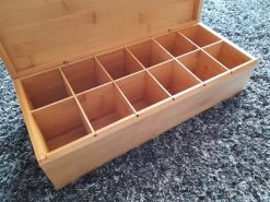 Theedoos Bamboe - Thee - 12 Vaks -Koffie Series Winkel 1200x900 12