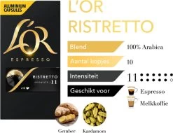 L'OR Espresso Ristretto (11) - 10 X 10 Koffiecups -Koffie Series Winkel 1200x921