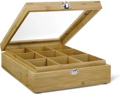 Bredemeijer - Theedoos 9-vaks Venster Bamboe Natural