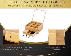 Hanamura Luxe Theedoos 9 Vaks – Lade Voor Losse Thee – Incl. Thee-ei, Theelepels, En Suikerdoos 11 Hanamura Luxe Theedoos 9 Vaks – Lade Voor Losse Thee – Incl. Thee-ei, Theelepels, En Suikerdoos -Koffie Series Winkel 1200x958 2