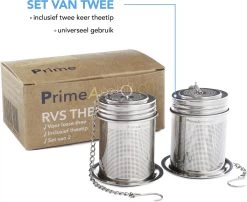 PrimeAmbition - 2 Stuks Theezeef En Theetip Voor Losse Thee - Extra Fijne Filter - Thee Ei Set Met Schoteltje Voor Theezakjes -Koffie Series Winkel 1200x980