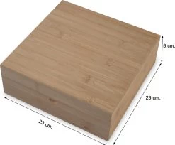 Theedoos Van ZENZYTEA® - Bamboe - Theedoos 9 Vaks - Inclusief 3 Theeblikken Voor Losse Thee - Geschikt Voor Grote & Kleine Theezakjes - Vierkant - Grote Vakken - Luxe Verpakking - Cadeau -Koffie Series Winkel 1200x990