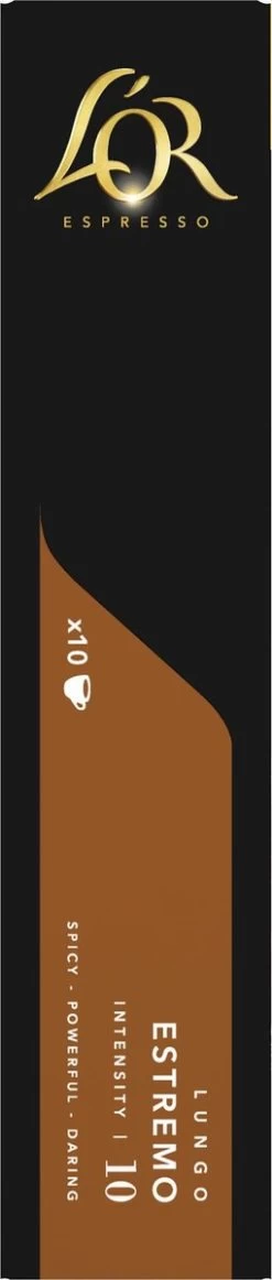 L'OR Lungo Estremo Koffiecups - Intensiteit 10/12 - 10 X 10 Capsules -Koffie Series Winkel 255x1200 3